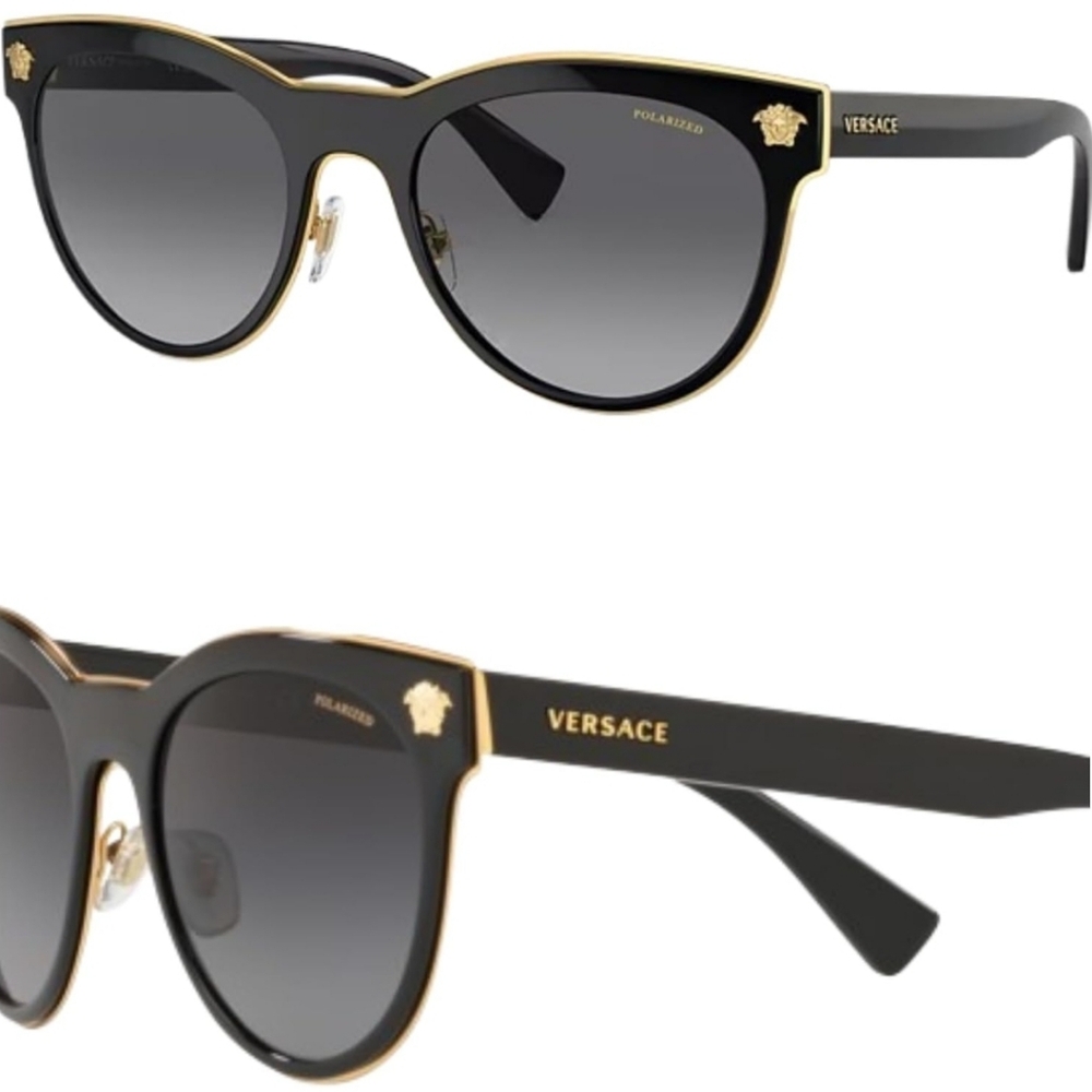 Versace Sunglasses with Black Frame and Gold Detailing
